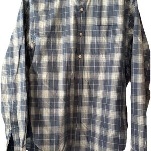 Bonobos Men's Blue Plaid Slim Fit Long Sleeve Shirt, Medium